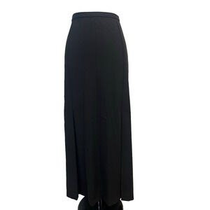 Black Pleated A-Line Maxi Skirt Size 12 Long Modest Formal Evening Wear